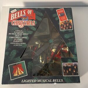 Vintage 90s Mr Christmas Bells of Christmas Brass Bell 21 Carols - READ!